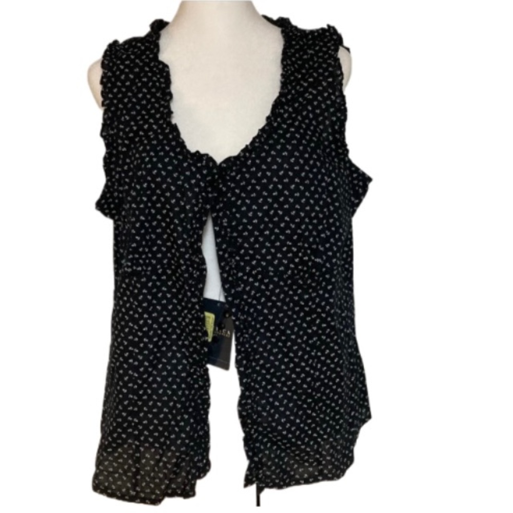 NWT Nautica Jeans Co Sleeveless Open Front Blouse Size XL